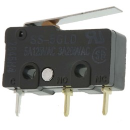 5 pcs - Omron Hinge Lever Micro Switch, Through Hole Terminal, 5 A @ 125 V ac, SPDT, IP40
