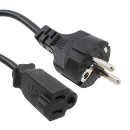 1 pcs : 800-0.75-44L-BL-00200-1 - CORD CEE 7/7 TO NEMA 5-15R 6.56'