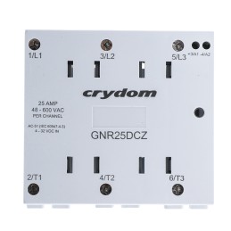 1 pcs - Sensata / Crydom GNR 90 Series Solid State Relay, 25 A rms Load, DIN Rail Mount, 600 V rms Load, 32 V dc Control