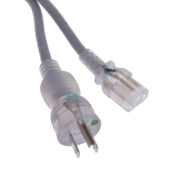 1 pcs : 11910510F0701-GYL(R) - CORD 16AWG NEMA 5-15P-IEC320 10'