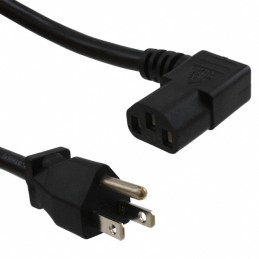 1 pcs : A-PC2304-030021-1 - CORD 18AWG 5-15P TO C13 9.84'