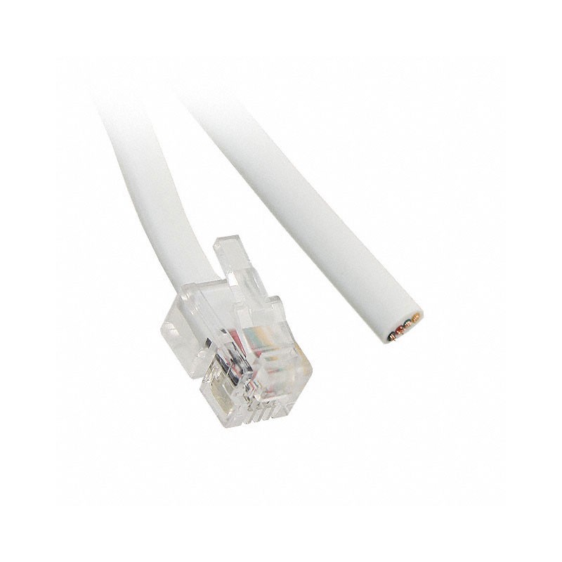 1 pcs : 513-26-4400-WH-0025F - CABLE MOD 4P4C PLUG TO CABLE 25'