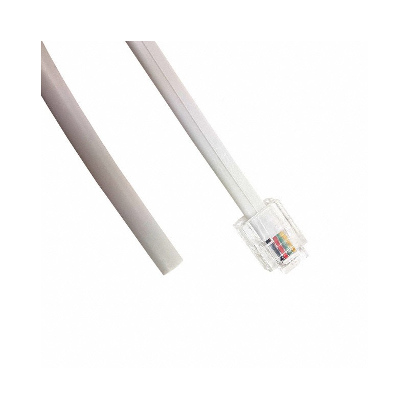 1 pcs : 513-26-6400-WH-0025F - CABLE MOD 6P4C PLUG TO CABLE 25'