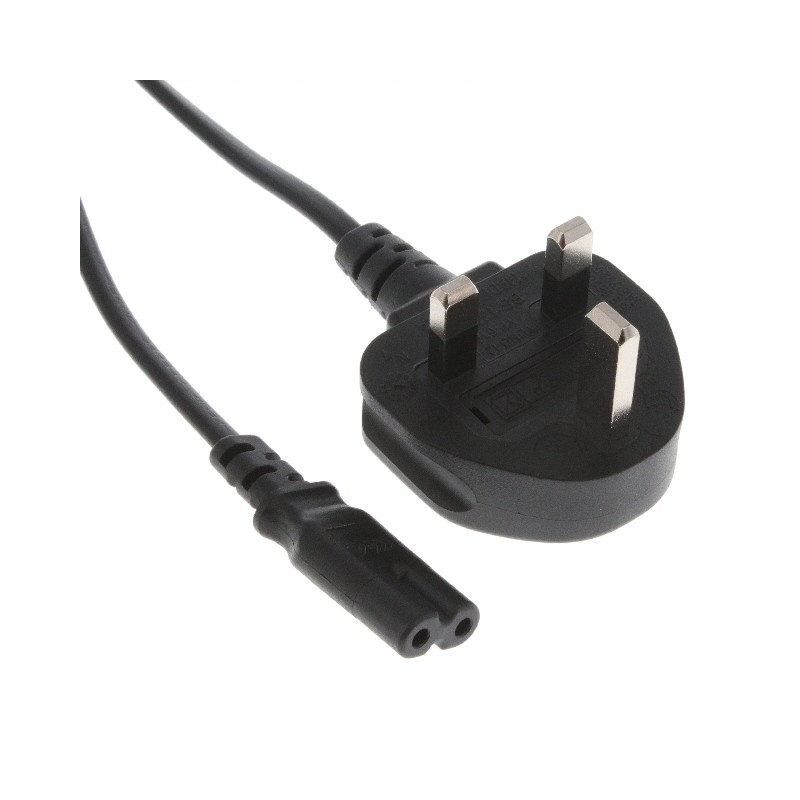 1 pcs : 6104112M703A(R) - CORD 18AWG BS1363-IEC320/C7 6.56