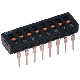 5 pcs - Omron 8 Way Through Hole DIP Switch 8P