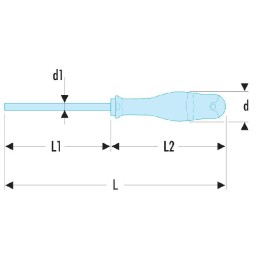 1 pcs - Facom Torx Screwdriver, T40 Tip, 150 mm Blade, 275 mm Overall
