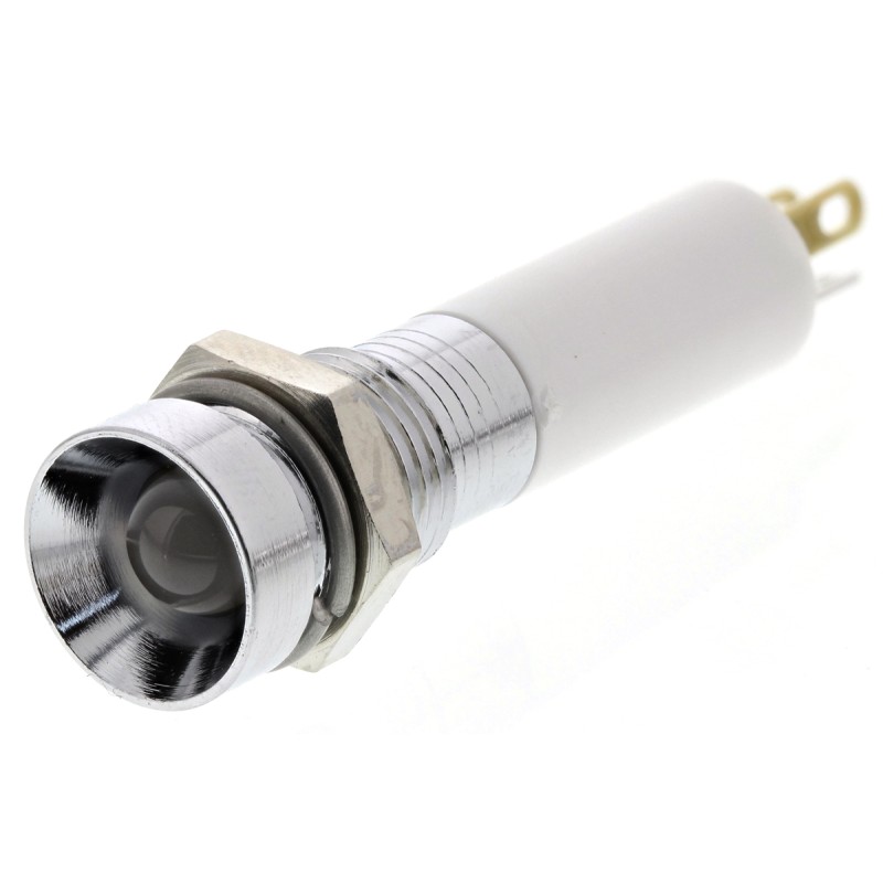 1 pcs - RS PRO Green, Red, Yellow Panel Mount Indicator, 12V dc, 8mm Mounting Hole Size, Solder Tab Termination