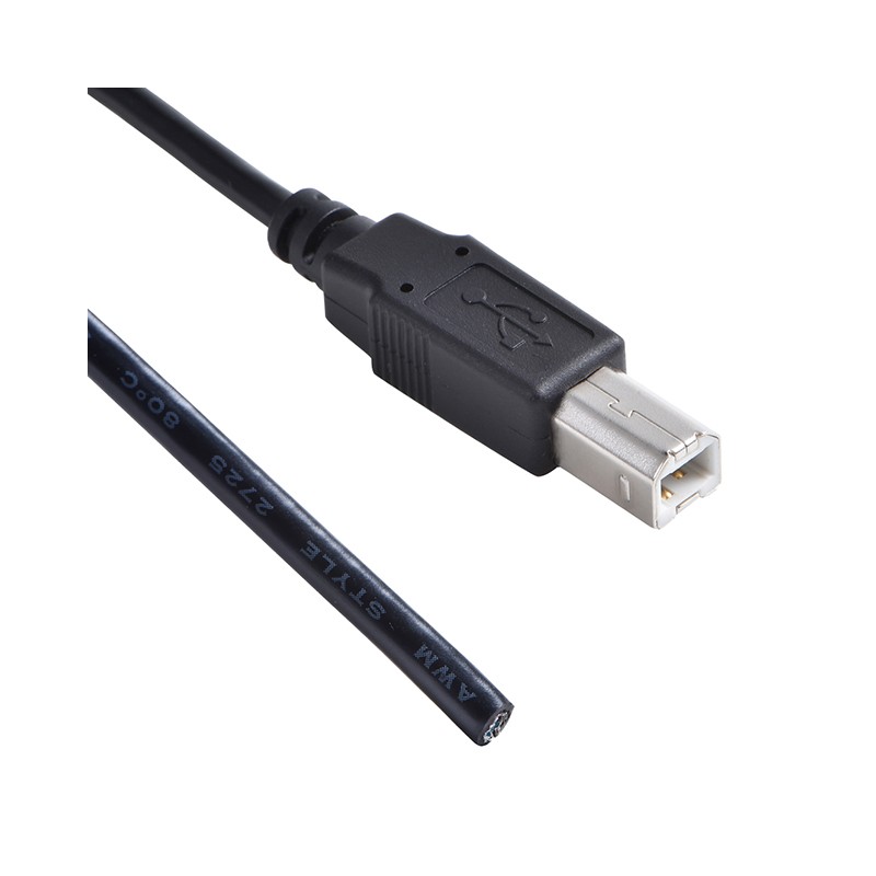 1 pcs : A-USB20BM-OE-100BK28 - CBL USB2.0 B PLUG TO OPEN 3.28'