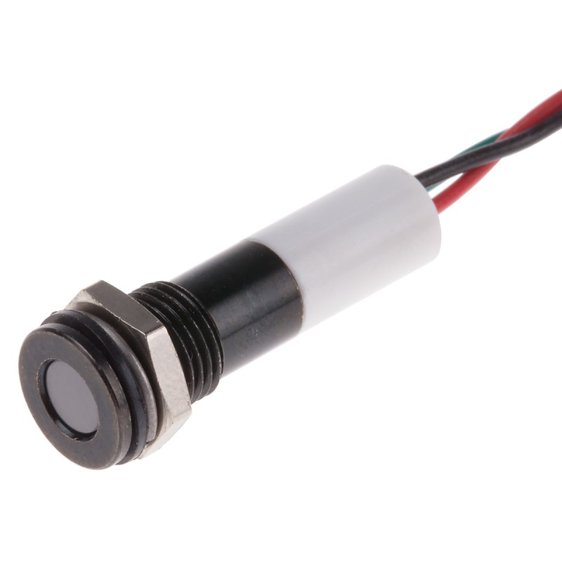 1 pcs - RS PRO Panel Mount Indicator, 24V dc, 8mm Mounting Hole Size, Lead Wires Termination, IP67