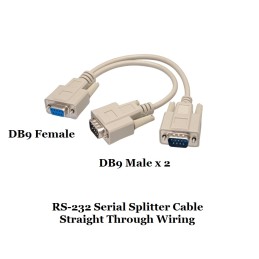 1 pcs : DMC-9FM-6INBX2 - RS232 Y Cable DB9 1F to 2M MOLD