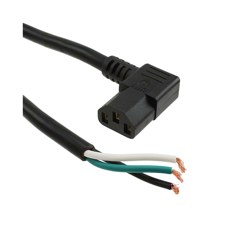 1 pcs : 800-1403-2-SJT0-BL-00200-1 - CORD 14AWG IEC320 RA - CBL 6.56'