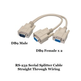 1 pcs : DMC-9MF-01BX2 - RS232 Y Cable DB9 1M to 2F MOLD