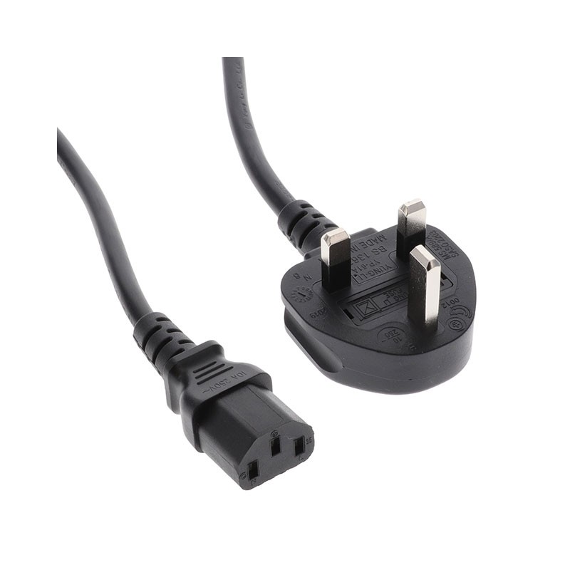 1 pcs : PZ0800100-2M5BK13H(R - CORD 17AWG BS1363A-IEC 320 8.2'