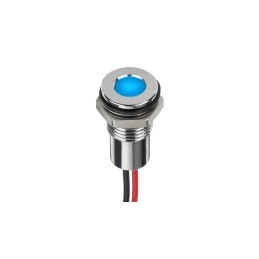 1 pcs - RS PRO Blue Panel Mount Indicator, 28V dc, 8mm Mounting Hole Size, Lead Wires Termination, IP67