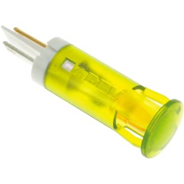 1 pcs - Apem Yellow Panel Mount Indicator, 110V ac, 10mm Mounting Hole Size, Lead Wires Termination