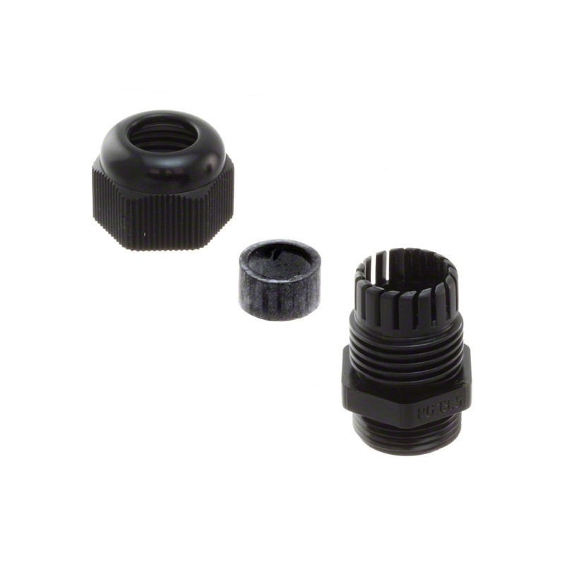 1 pcs : CG-PG21-1-BK - CABLE GLAND 9-16MM PG21 POLYAMID