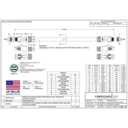 1 pcs : L8S24-01BLK - CAT8 S/FTP 24AWG 8P8C M-M 1FT