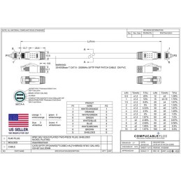 1 pcs : L8S24-01GRA - CAT8 S/FTP 24AWG 8P8C M-M 1FT