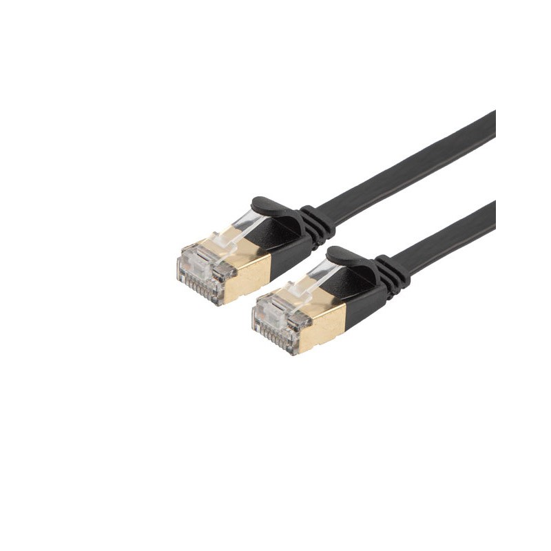 1 pcs : TRD632ASFLAT-BLK-10F - C6A ULTRAFLAT U/FTP 32AWG CM PVC