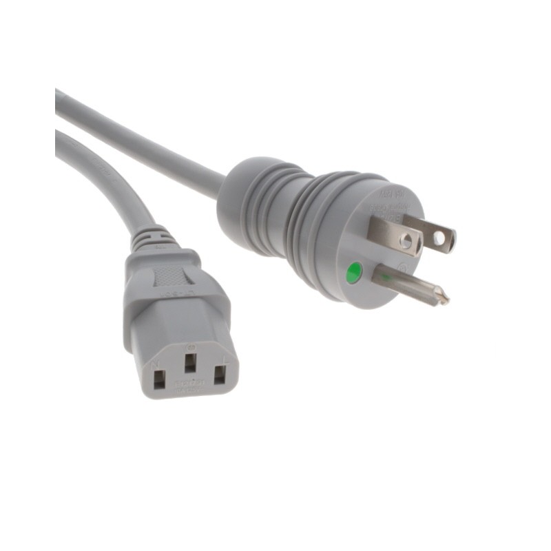 1 pcs : 800-14-0OD-GR-0006F-1 - CORD 14AWG NEMA5-15P - IEC320 6'