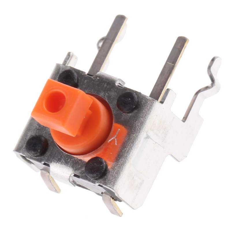 5 pcs - Orange Plunger Tactile Switch, SPST 50 mA @ 24 V dc Through Hole