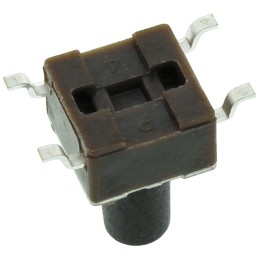 5 pcs - Black Button Tactile Switch, SPST 50 mA @ 24 V dc 5.9mm Surface Mount