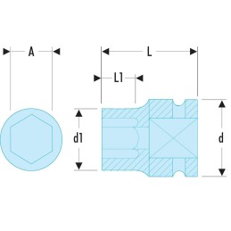 1 pcs - Facom 13mm, 1/2 in Drive Impact Socket Standard Impact Socket