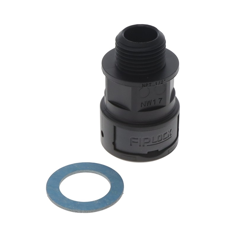 1 pcs : ASPA-17N02PB - FIPLOCK, FITTING STRAIGHT, NW17,