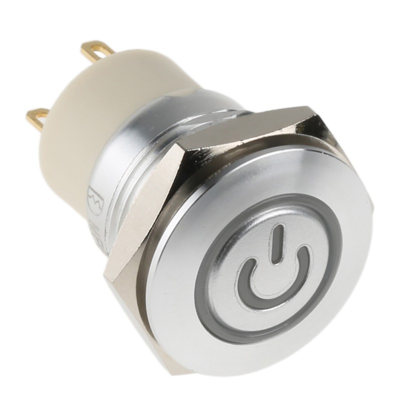 1 pcs - RS PRO Illuminated Push Button Switch, Latching, Panel Mount, 16mm Cutout, SPST, Red LED, 36V dc, IP67