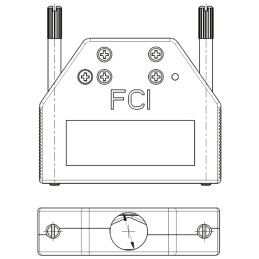 50 pcs - Amphenol ICC 8655MH Series Die Cast Zinc D Sub Backshell, 25 Way, Strain Relief