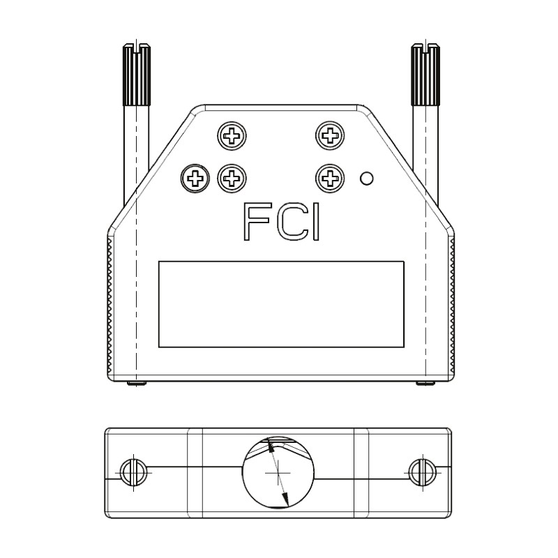 50 pcs - Amphenol ICC 8655MH Series Die Cast Zinc D Sub Backshell, 25 Way, Strain Relief