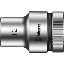 1 pcs - Wera 1/2 in Drive 12mm Standard Socket, 6 point, 37 mm Overall Length