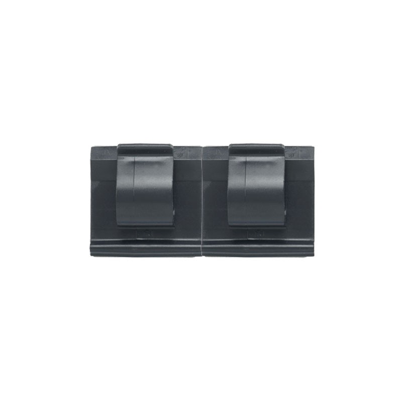 2 pcs : ACC38-A-M20 - CBL CLIP C-TYPE STRIP BLACK ADH