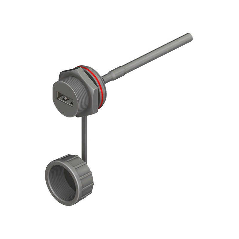 1 pcs : 107-1023-BL-00050 - CBL USB2.0 A RCPT-OPEN W/COUPL