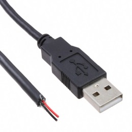1 pcs : AK670/2-OE-BLACK - CBL USB2.0 A PLUG TO OPEN 6.56'