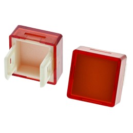 5 pcs - Red Square Push Button Lens