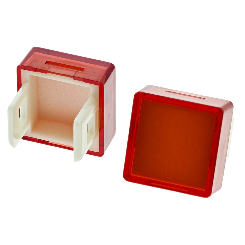 5 pcs - Red Square Push Button Lens