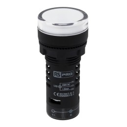 1 pcs - RS PRO, Panel Mount Red/Green LED Indicator, 22mm Cutout, IP65, Round, 230V ac/dc