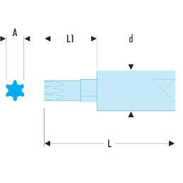 1 pcs - Facom 1/4 in Drive Bit Socket, Hex OGV Bit, 8mm, 37 mm Overall Length