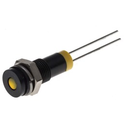 1 pcs - RS PRO Yellow Panel Mount Indicator, 2V dc, 6mm Mounting Hole Size, IP67