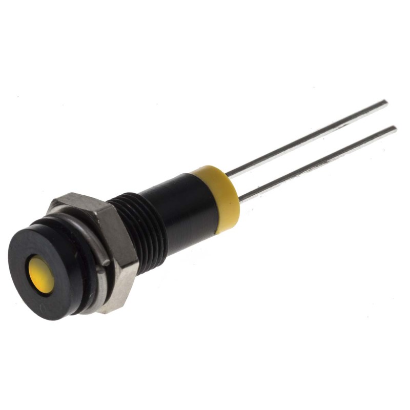 1 pcs - RS PRO Yellow Panel Mount Indicator, 2V dc, 6mm Mounting Hole Size, IP67