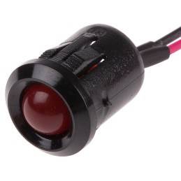 1 pcs - RS PRO Red Flashing LED Panel Mount Indicator, 24V dc, 12mm Mounting Hole Size, Lead Wires Termination