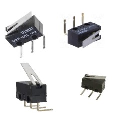 5 pcs - Omron Lever Microswitch, PCB Terminal, 100 mA at 30 Vdc VA, SPDT, IP40