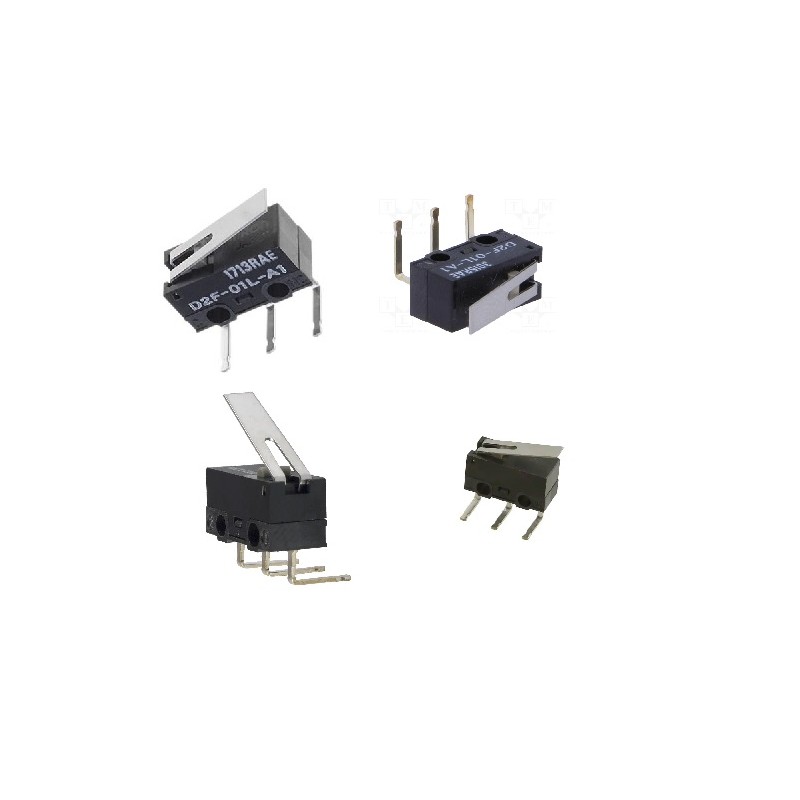 5 pcs - Omron Lever Microswitch, PCB Terminal, 100 mA at 30 Vdc VA, SPDT, IP40