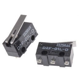 5 pcs - Omron Hinge Lever Micro Switch, Solder Terminal, 100 mA @ 30 V dc, SPDT, IP40
