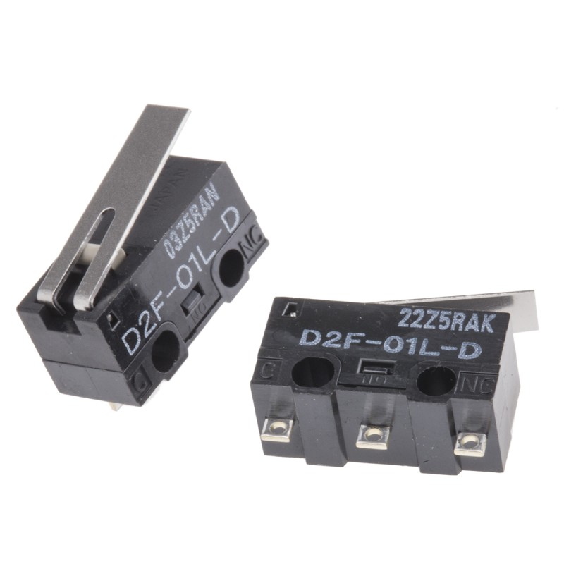 5 pcs - Omron Hinge Lever Micro Switch, Solder Terminal, 100 mA @ 30 V dc, SPDT, IP40