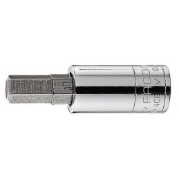 1 pcs - Facom 1/4 in Drive Bit Socket, Hex Bit, 37 mm Overall Length