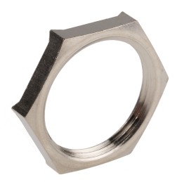 5 pcs - Lapp Silver Nickel Plated Brass Cable Gland Locknut, PG16 Thread