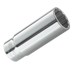 1 pcs - Facom 1/4 in Drive 9/32in Deep Socket, 12 point, 22 mm Overall Length