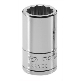 1 pcs - Facom 1/4 in Drive 7/32in Standard Socket, 12 point, 22 mm Overall Length